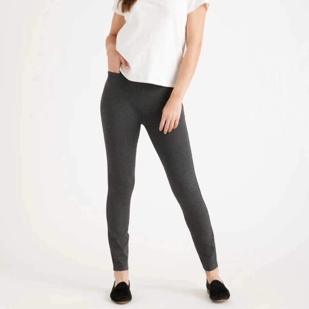 Quince gray ultra stretch high rise ponte skinny ankle pant leggings charcoal